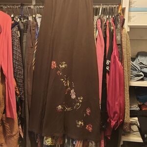 90's sweater knit embroidered A-line skirt